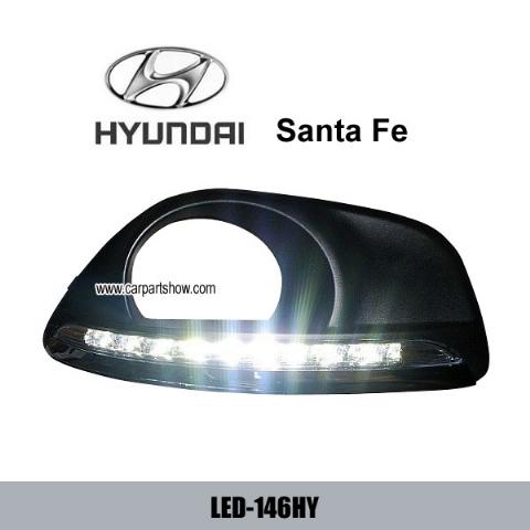 Hyundai Santa Fe DRL LED Daytime Running Lights Car headlight parts Fog lamp cover LED-146HY