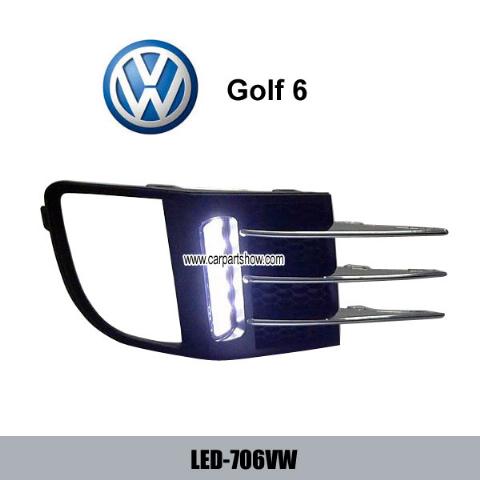 Volkswagen VW Golf 6 GTI DRL LED Daytime Running Lights Car headlight parts Fog lamp cover LED-706VW