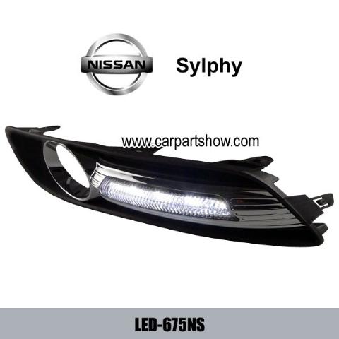 NISSAN Sylphy DRL LED Daytime Running Lights Car headlight parts Fog lamp cover LED-675NS