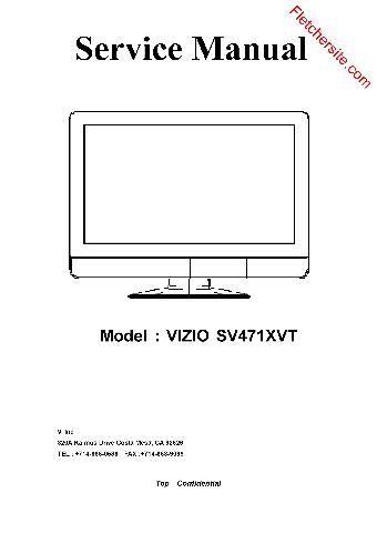 Vizio SV471XVT Full Service Manual Download
