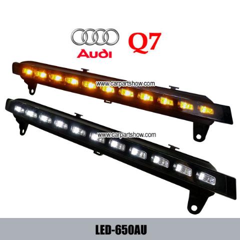 AUDI Q7 DRL LED Daytime Running Lights turn light steering lamp Car headlight parts Fog lamp cover LED-650AU
