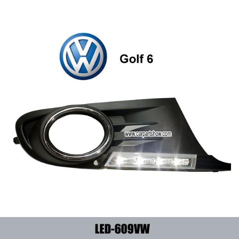Volkswagen VW Golf 6 DRL LED Daytime Running Lights Car headlight parts Fog lamp cover LED-609VW